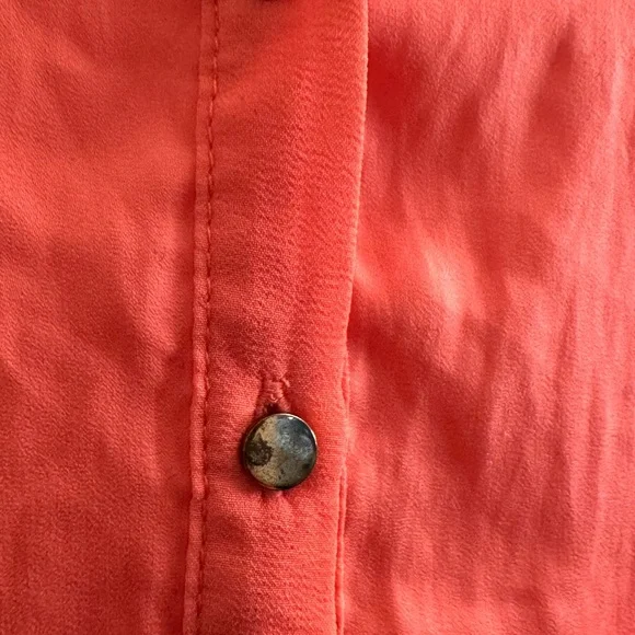 H&M Peach Coral Blouse Shirt - Size 2 - Picture 2 of 4
